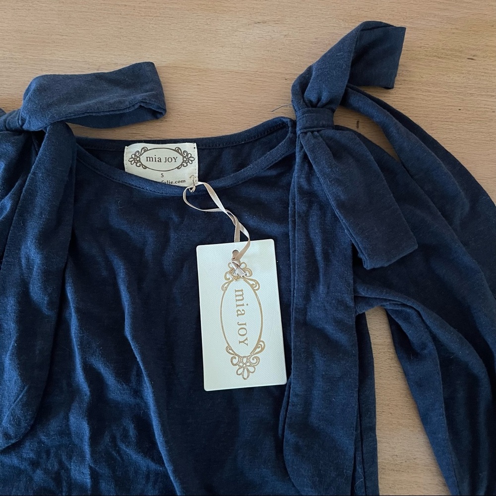 Brand New Girls 3/4 sleeve Bow Top